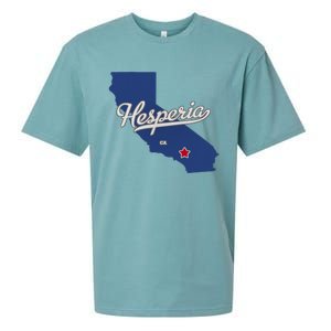 Hesperia California CA Map Sueded Cloud Jersey T-Shirt