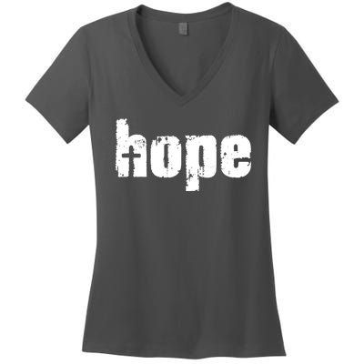 Hope Cross Christianity Women's V-Neck T-Shirt