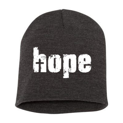 Hope Cross Christianity Short Acrylic Beanie