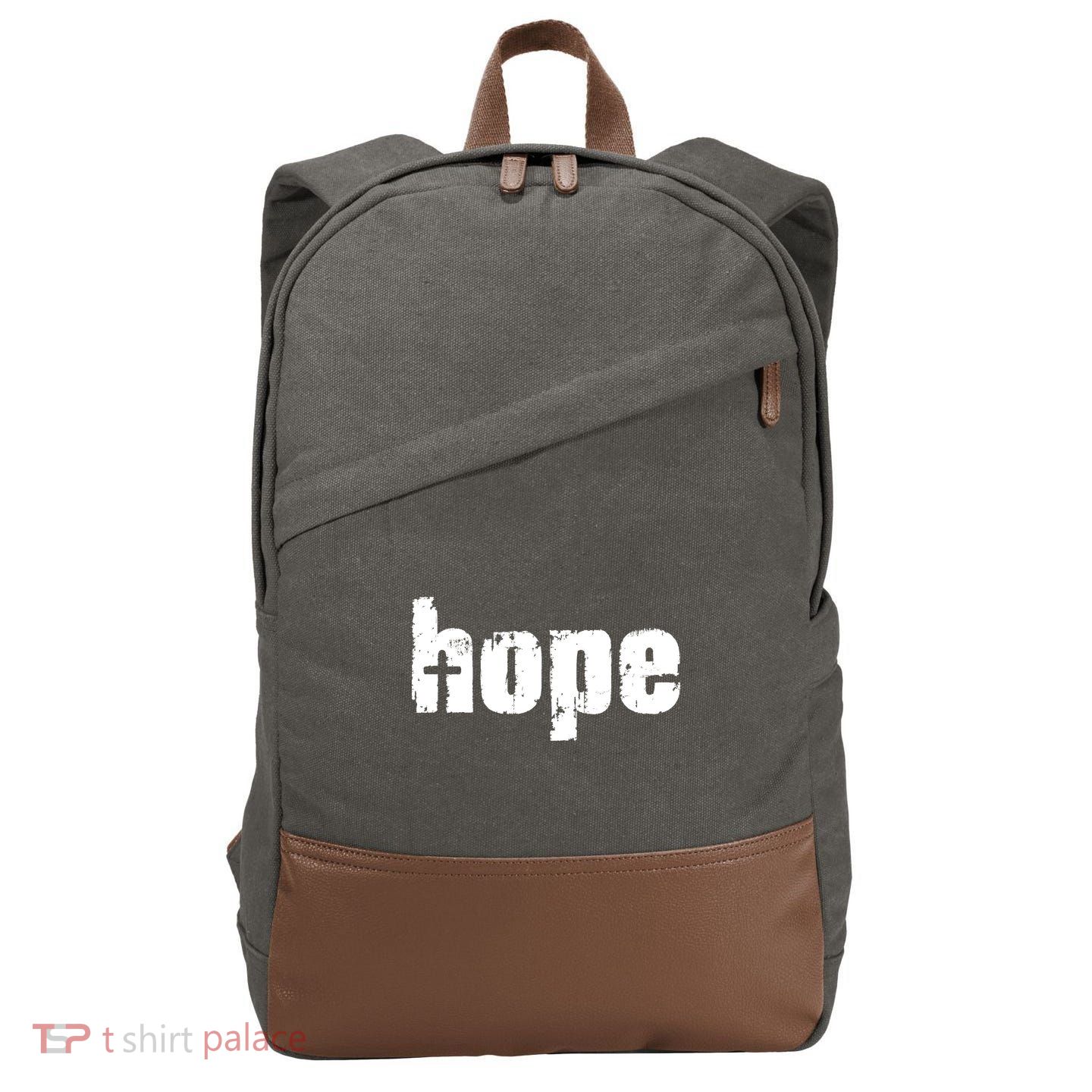 Hope Cross Christianity Cotton Canvas Backpack