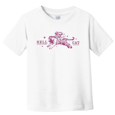 Hell Cat Cowgirl Riding Tiger Vintage Toddler T-Shirt