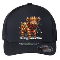 Highland Cow Christmas Xmas Santa Baby Wooly Farm Animal Flexfit Unipanel Trucker Cap