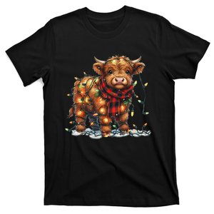 Highland Cow Christmas Xmas Santa Baby Wooly Farm Animal T-Shirt