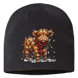 Highland Cow Christmas Xmas Santa Baby Wooly Farm Animal Sustainable Beanie