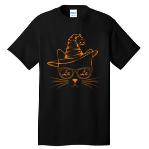 Halloween Cute Cat Comma La Kamala Harris Cute Cat Pumpkin Premium Tall T-Shirt