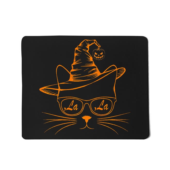 Halloween Cute Cat Comma La Kamala Harris Cute Cat Pumpkin Premium Mousepad