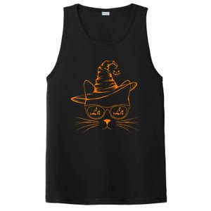 Halloween Cute Cat Comma La Kamala Harris Cute Cat Pumpkin Premium PosiCharge Competitor Tank