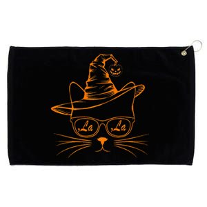 Halloween Cute Cat Comma La Kamala Harris Cute Cat Pumpkin Premium Grommeted Golf Towel