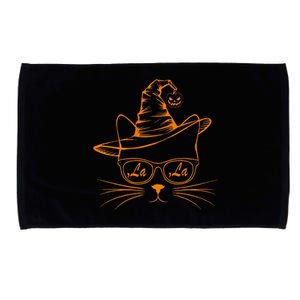 Halloween Cute Cat Comma La Kamala Harris Cute Cat Pumpkin Premium Microfiber Hand Towel