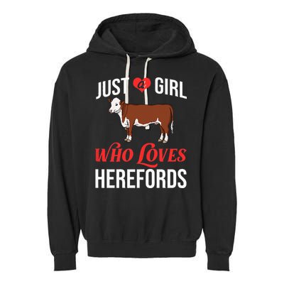 Hereford Cattle Cow Bull Beef Farm Garment-Dyed Fleece Hoodie