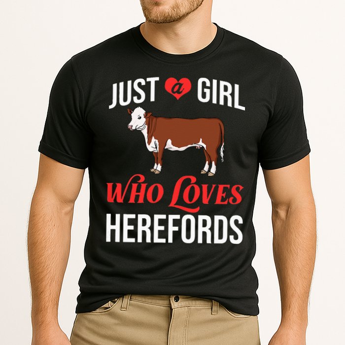 Hereford Cattle Cow Bull Beef Farm Cooling Performance Crew T-Shirt