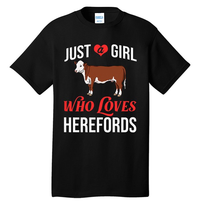 Hereford Cattle Cow Bull Beef Farm Tall T-Shirt