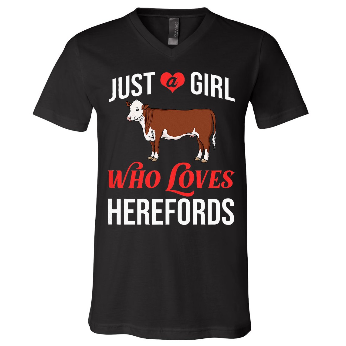Hereford Cattle Cow Bull Beef Farm V-Neck T-Shirt