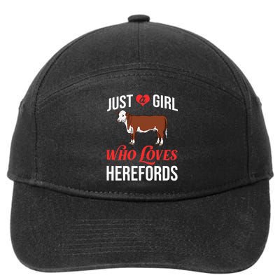 Hereford Cattle Cow Bull Beef Farm 7-Panel Snapback Hat