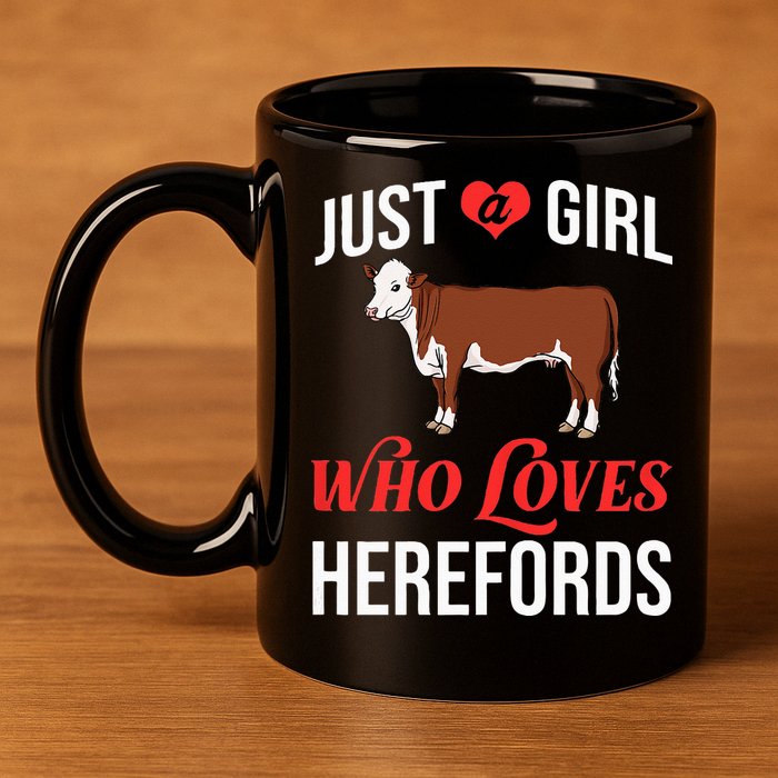 Hereford Cattle Cow Bull Beef Farm 11oz C Handle Ceramic Mug