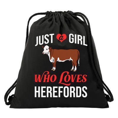 Hereford Cattle Cow Bull Beef Farm Drawstring Bag