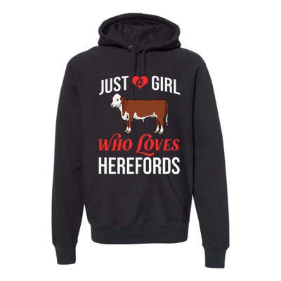 Hereford Cattle Cow Bull Beef Farm Premium Hoodie