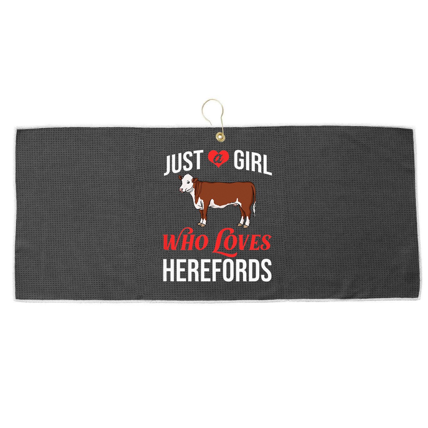 Hereford Cattle Cow Bull Beef Farm Large Microfiber Waffle Golf Towel