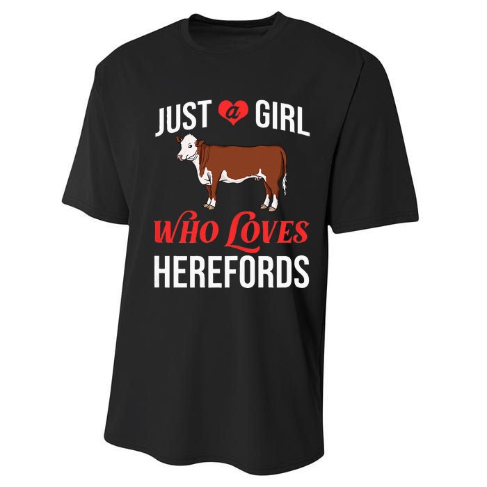 Hereford Cattle Cow Bull Beef Farm Performance Sprint T-Shirt