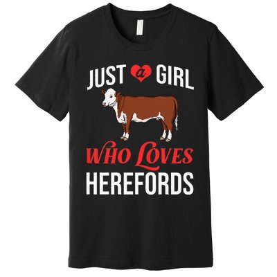 Hereford Cattle Cow Bull Beef Farm Premium T-Shirt