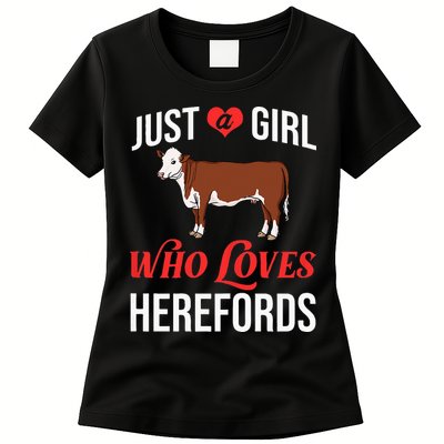 Hereford Cattle Cow Bull Beef Farm Womens T-Shirt