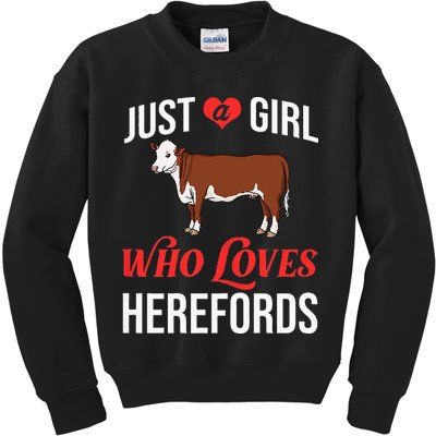 Hereford Cattle Cow Bull Beef Farm Kids Sweatshirt