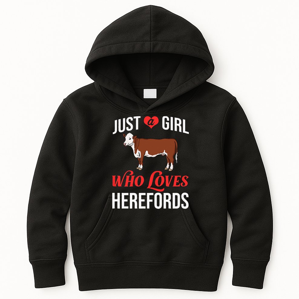 Hereford Cattle Cow Bull Beef Farm Kids Hoodie