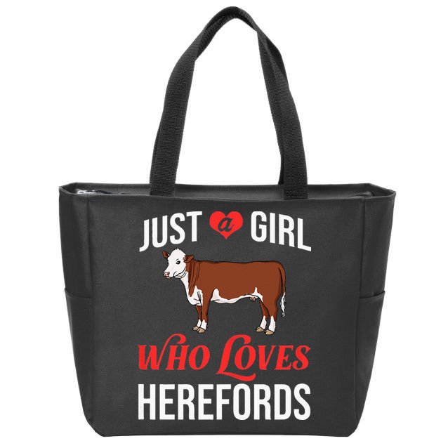 Hereford Cattle Cow Bull Beef Farm Zip Tote Bag