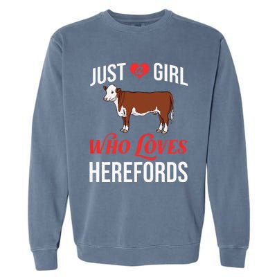 Hereford Cattle Cow Bull Beef Farm Garment-Dyed Sweatshirt