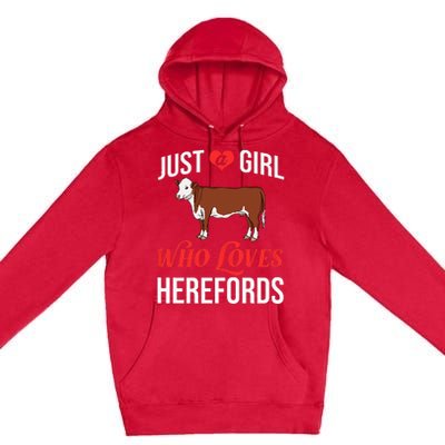 Hereford Cattle Cow Bull Beef Farm Premium Pullover Hoodie