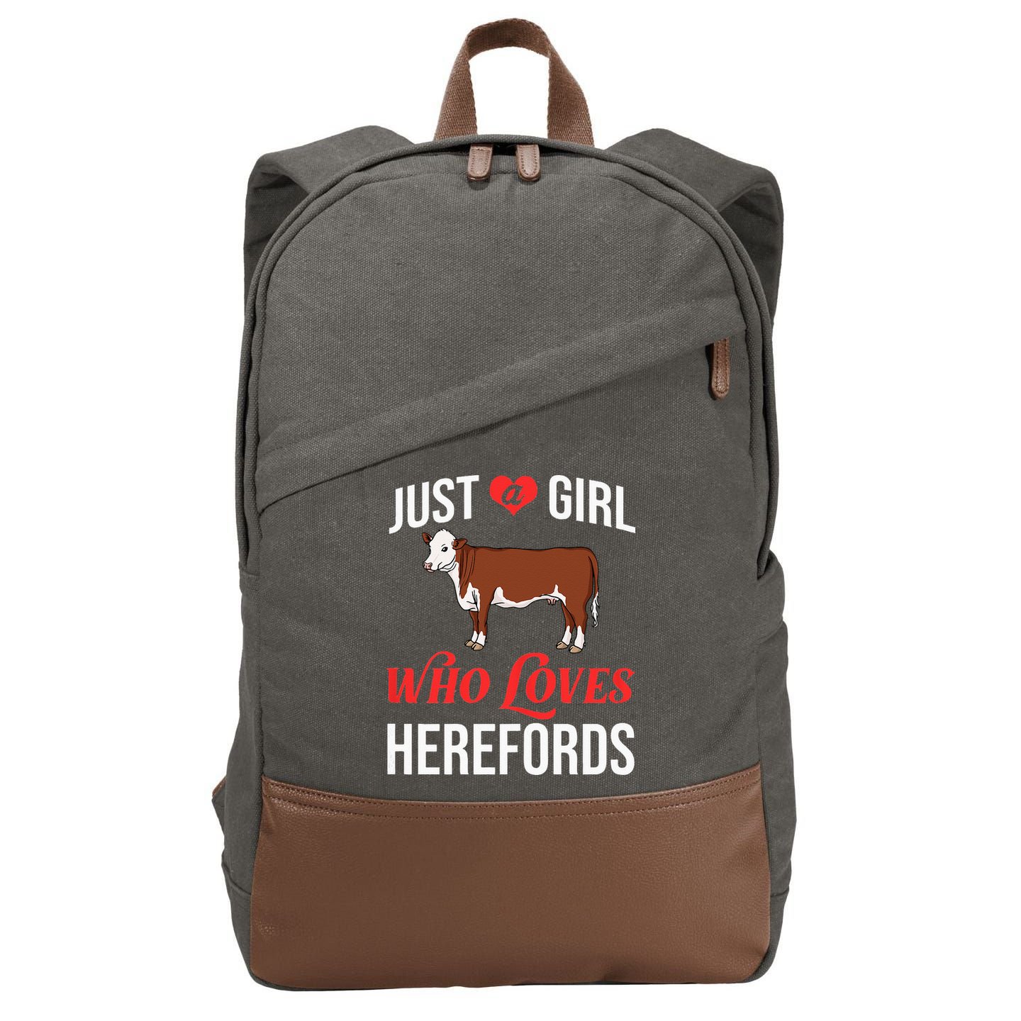 Hereford Cattle Cow Bull Beef Farm Cotton Canvas Backpack