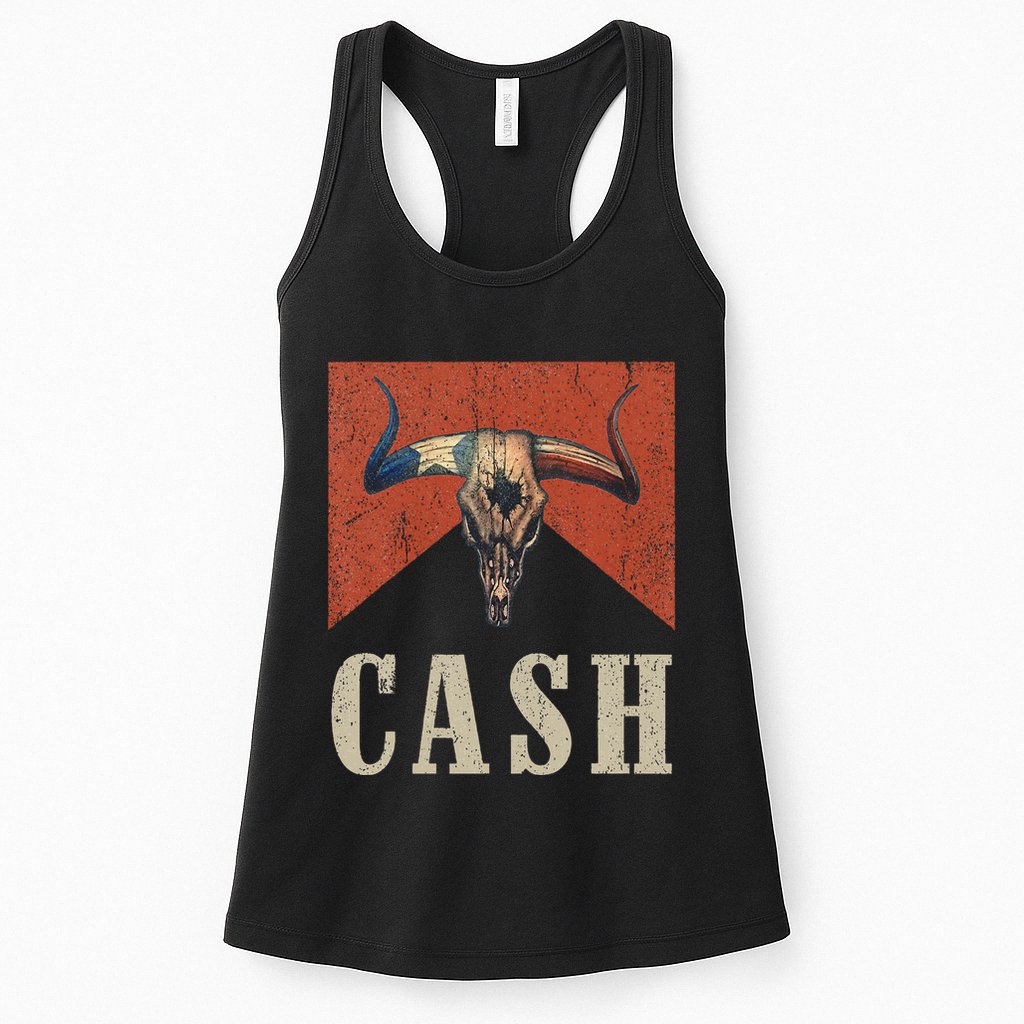 Howdy Cash Cowboy 90s Personalized Team Cash Family Outlaw Womens Tank Top