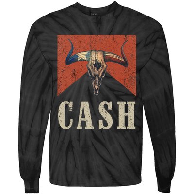 Howdy Cash Cowboy 90s Personalized Team Cash Family Outlaw Tie-Dye Long Sleeve Shirt