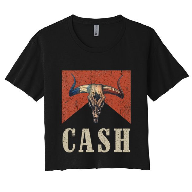Howdy Cash Cowboy 90s Personalized Team Cash Family Outlaw Crop Top