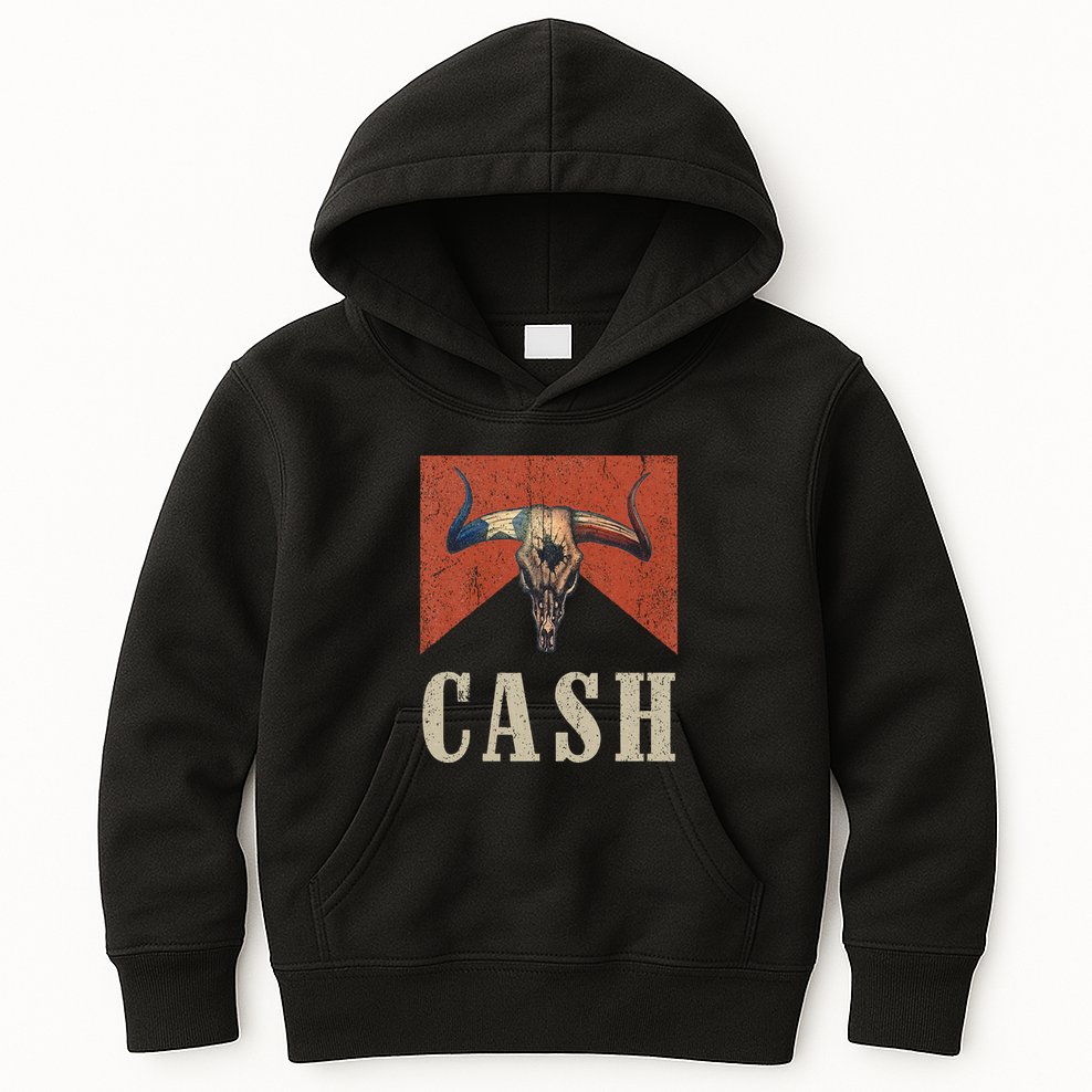 Howdy Cash Cowboy 90s Personalized Team Cash Family Outlaw Kids Hoodie
