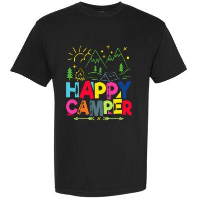 Happy Camper Camping funny vacation summer Garment-Dyed Heavyweight T-Shirt