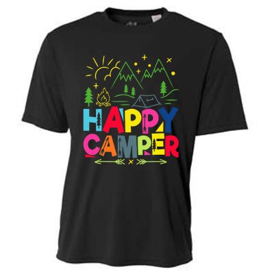 Happy Camper Camping funny vacation summer Cooling Performance Crew T-Shirt