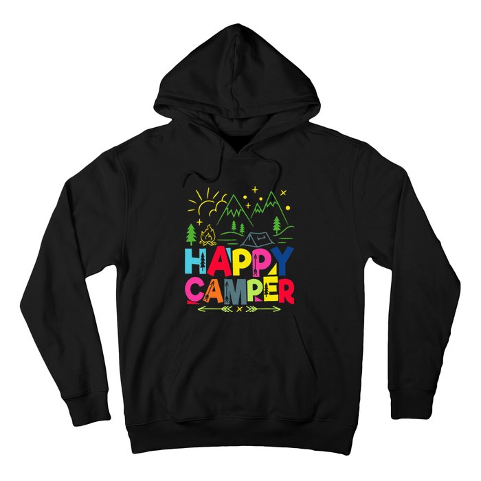 Happy Camper Camping funny vacation summer Hoodie