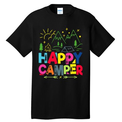 Happy Camper Camping funny vacation summer Tall T-Shirt