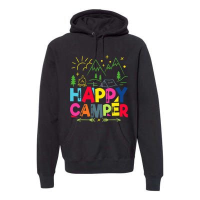 Happy Camper Camping funny vacation summer Premium Hoodie