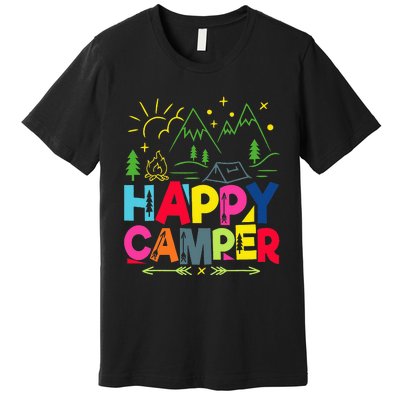 Happy Camper Camping funny vacation summer Premium T-Shirt