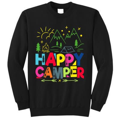 Happy Camper Camping funny vacation summer Tall Sweatshirt