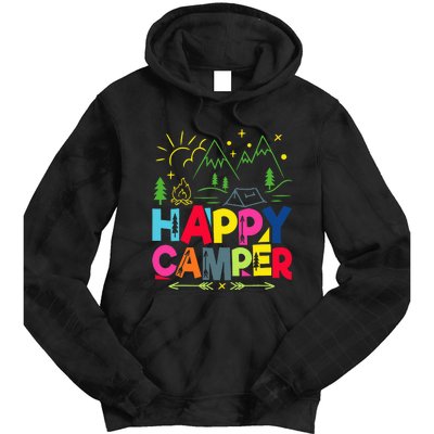 Happy Camper Camping funny vacation summer Tie Dye Hoodie