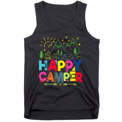 Happy Camper Camping funny vacation summer Tank Top