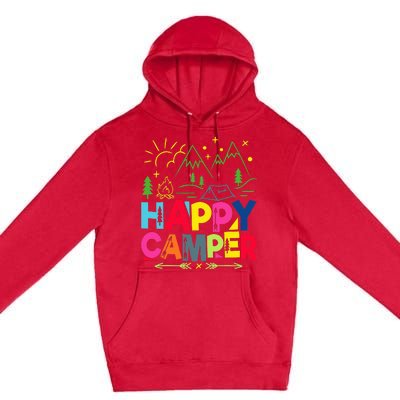 Happy Camper Camping funny vacation summer Premium Pullover Hoodie