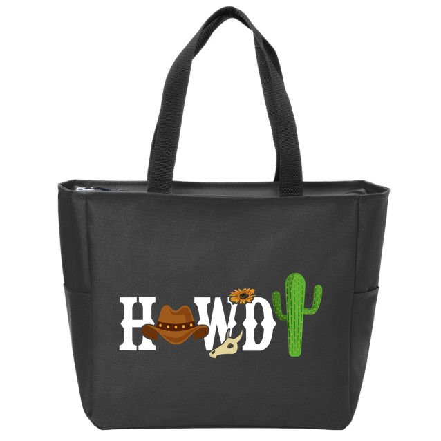 Howdy Cactus Country Zip Tote Bag