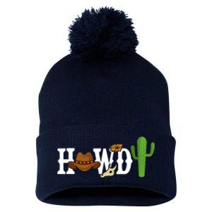 Howdy Cactus Country Pom Pom 12in Knit Beanie