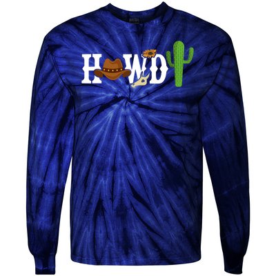 Howdy Cactus Country Tie-Dye Long Sleeve Shirt