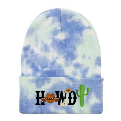 Howdy Cactus Country Tie Dye 12in Knit Beanie