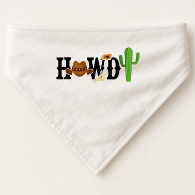 Howdy Cactus Country USA-Made Doggie Bandana